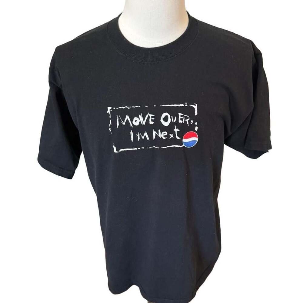 Vintage 90s Pepsi Move Over I'm Next Promo T-Shirt Black L